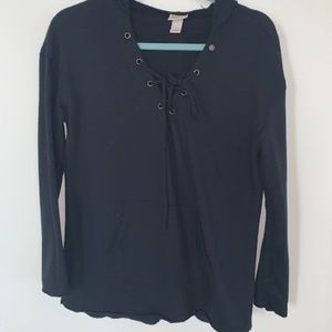 S Mossimo Black Hooded Sweatshirt